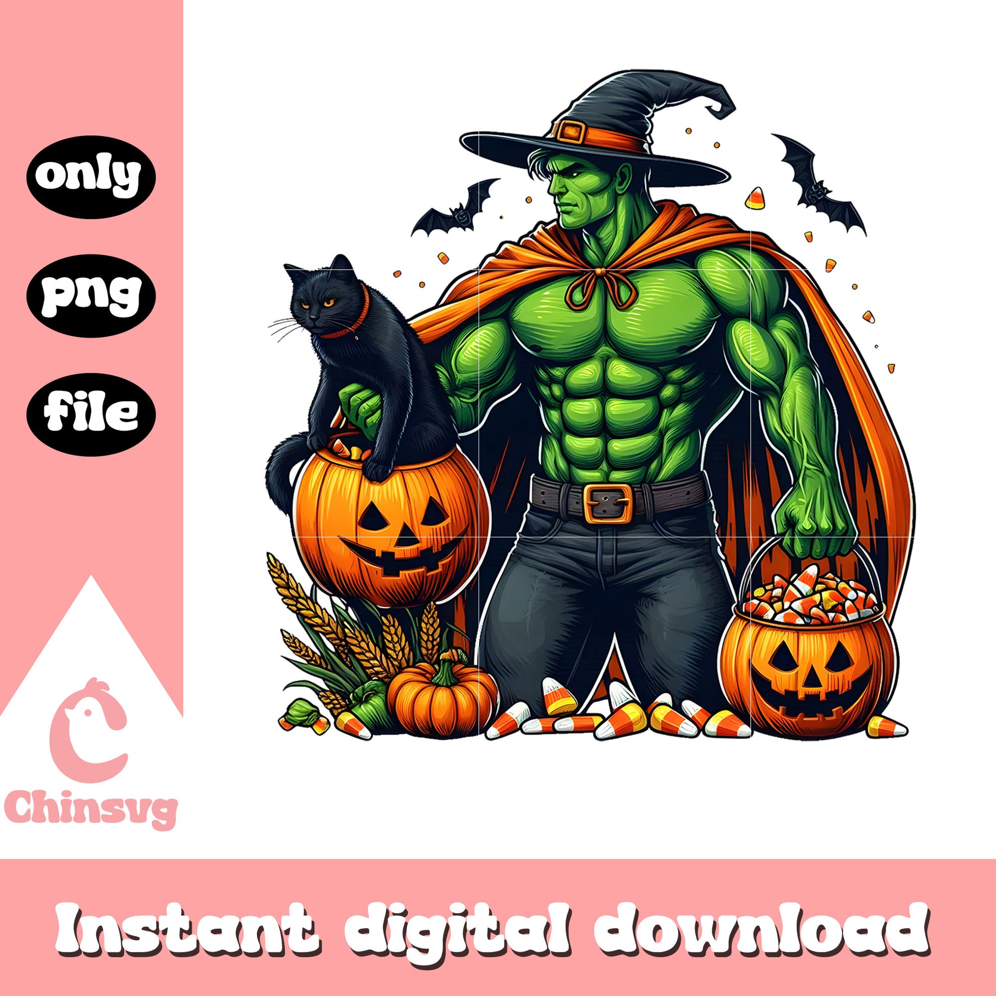 Halloween candy pumpkin witch hulk cartoon png, avengers hulk png
