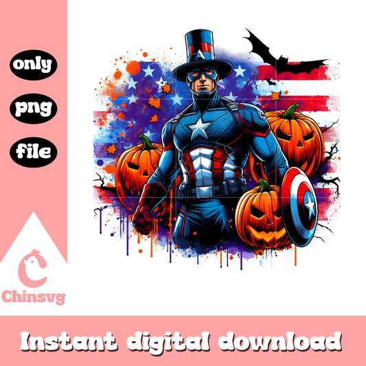 Halloween captain america design png, captain america marvel png