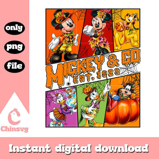 Halloween characters mickey and co png, mickey and friends png, disney friends png