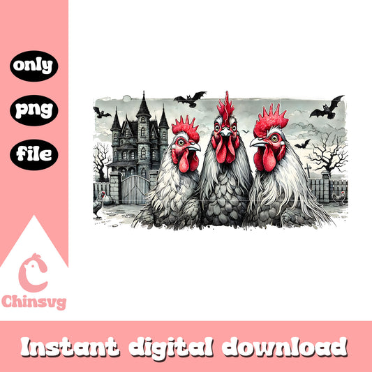 Halloween chicken drawing design png, halloween chicken png