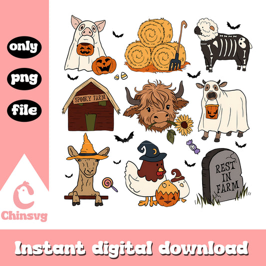 Halloween clipart decoraction design png, clipart happy halloween png