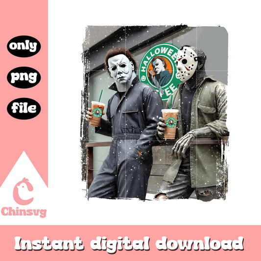Halloween coffee jason and myers design png, halloween ideas png