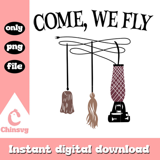 Halloween come we fly design png, halloween holiday png