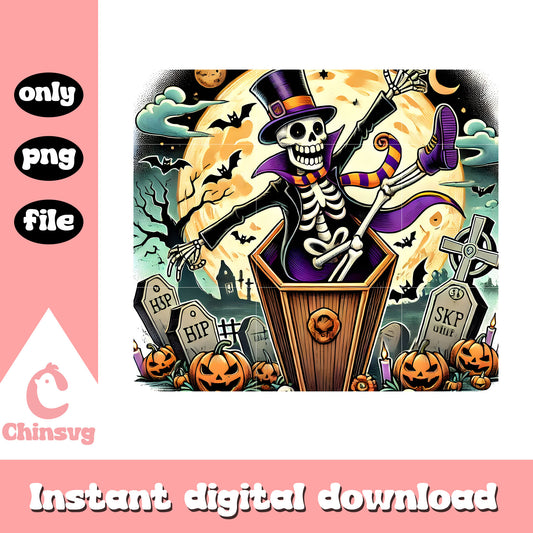 Halloween dead skeleton design tumbler png, halloween drawing ideas png