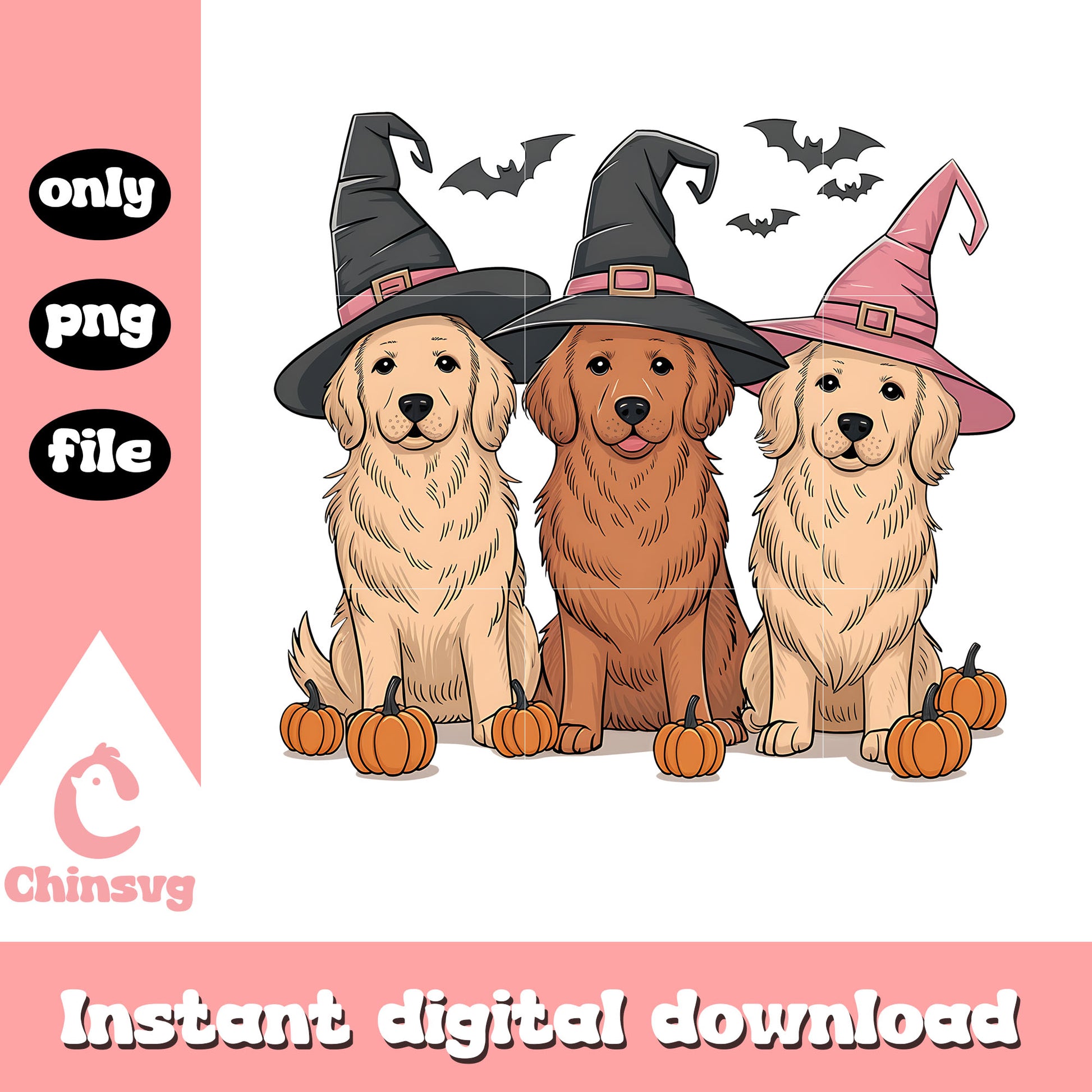 Halloween dogs with witch hat design png, halloween png