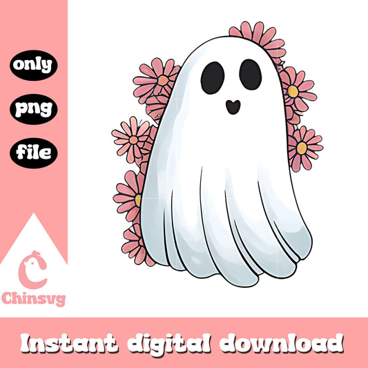 Halloween ghostface coquette floral design png, scream ghostface png