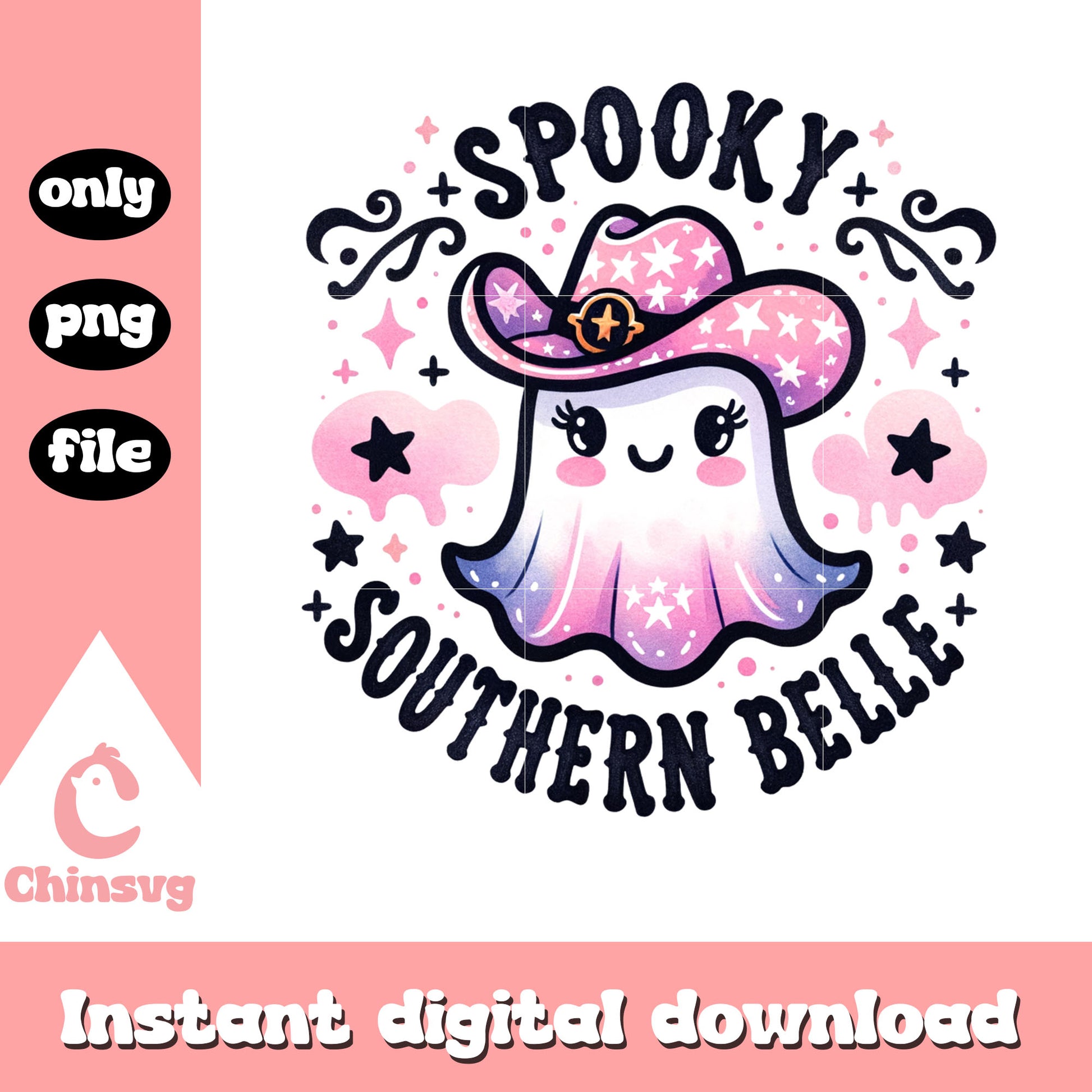 Halloween ghost spooky season southern belle png, cowboy png