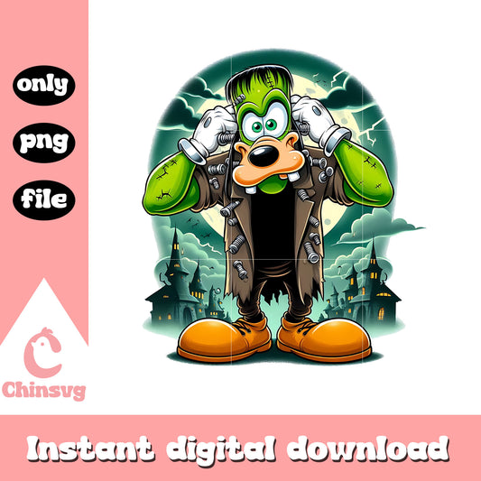 Halloween goofy with frankenstein design png, disney goofy png