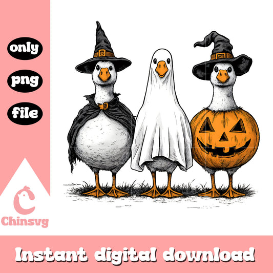 Halloween goose costume design png, happy halloween funny png