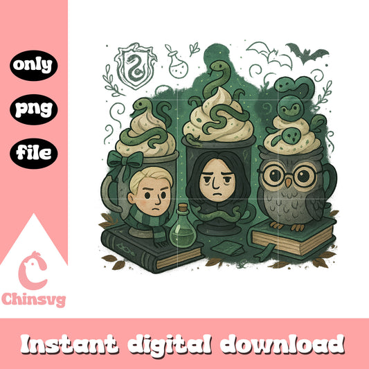 Halloween harry potter cups gothic png, harry potter cartoon png