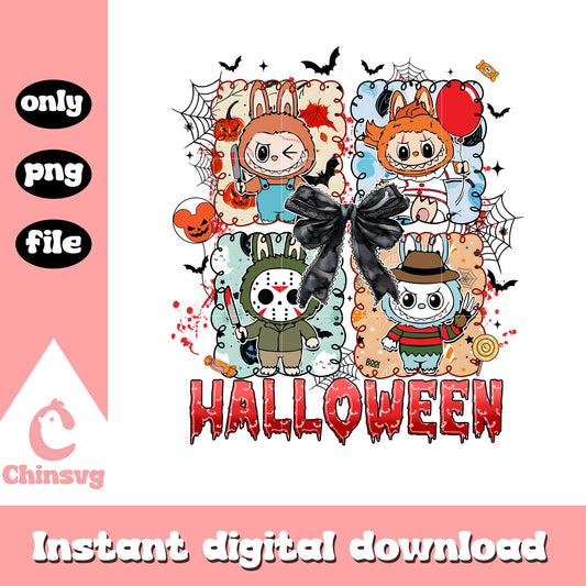 Halloween horror characters labubu coquette png, horror movies png