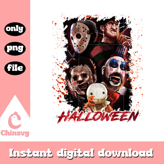 Halloween horror characters png, halloween png, horror movies png