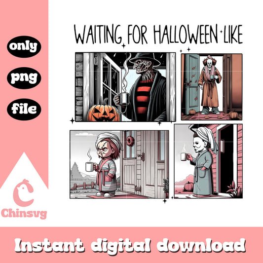 Halloween horror movie characters design png, halloween decor png