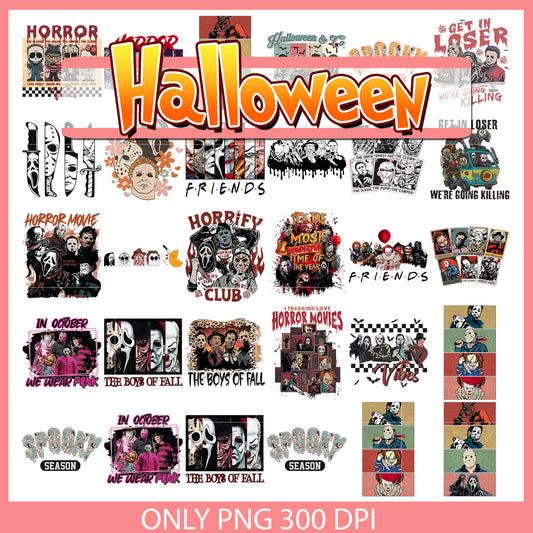 Halloween horror movies bundle png, horror character​ png
