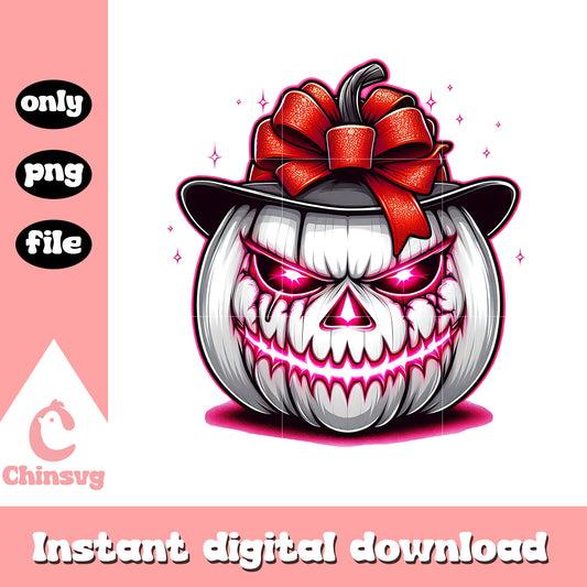 Halloween horror pumpkin design png, happy halloween png