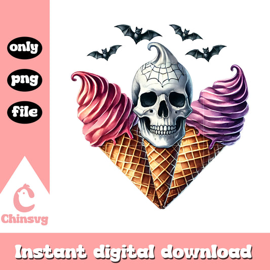 Halloween ice cream drawing design png, halloween decor png