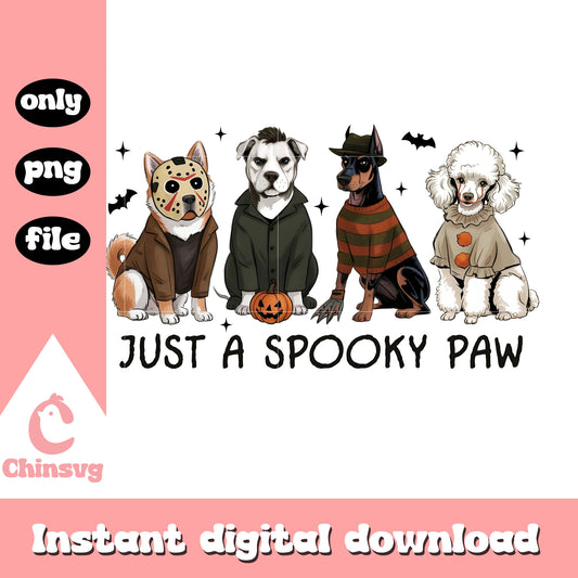 Halloween just a spooky paw design png, cute halloween clipart png
