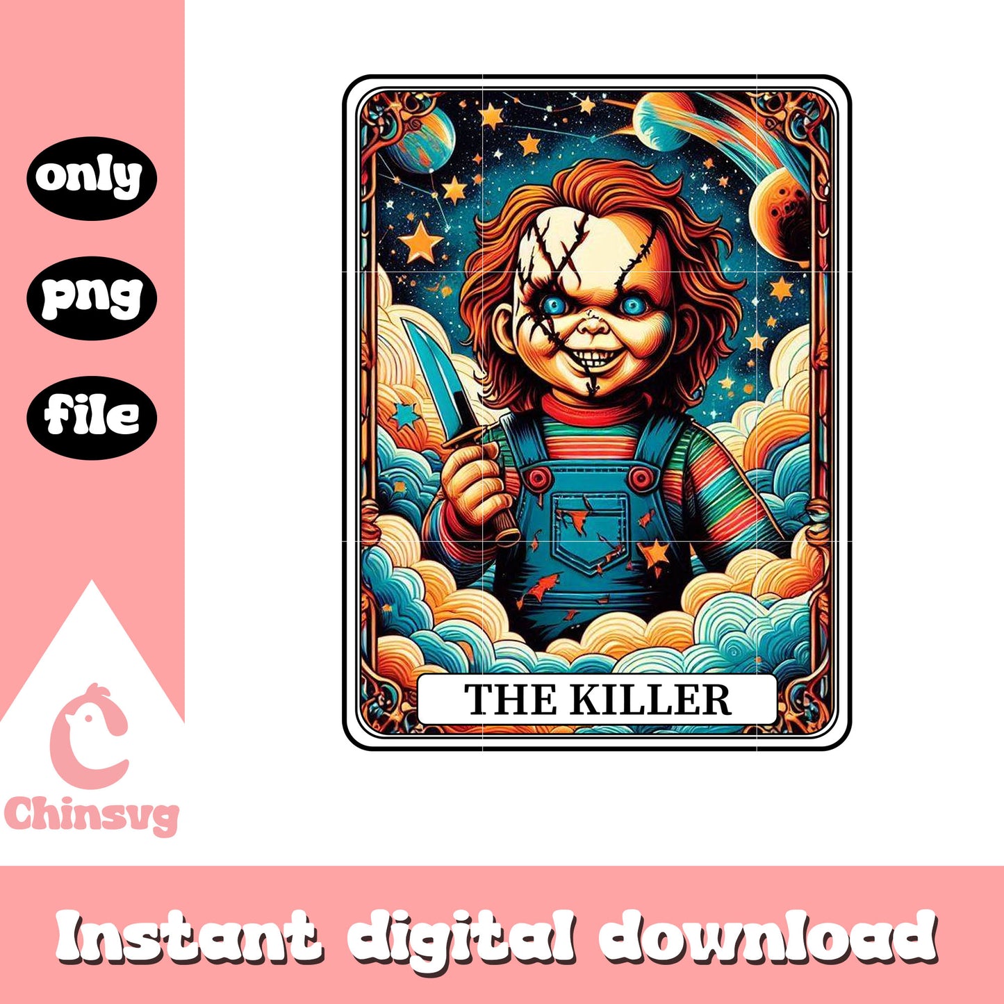 Halloween killer chucky design png, new horror movies png