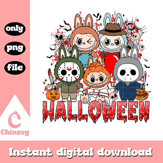 Halloween labubu horror character movies png, spooky movies png