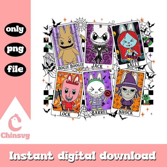 Halloween labubu jack skellington card png, jack skellington movie png