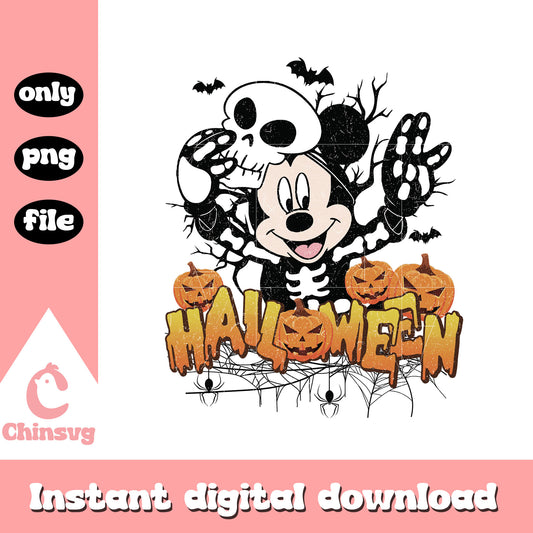 Halloween logo mickey disney art png, disney halloween characters png