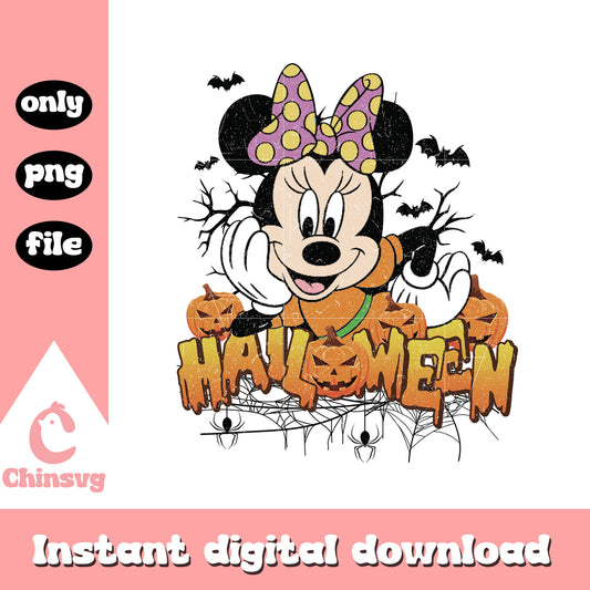 Halloween logo minnie disney png, walt disney world halloween png