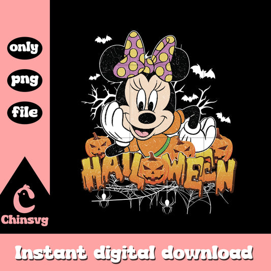 Halloween logo minnie disney vibes png, halloween movies disney png