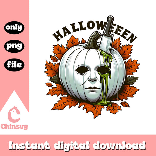 Halloween michael myers face pumpkin png, halloween horror movie png