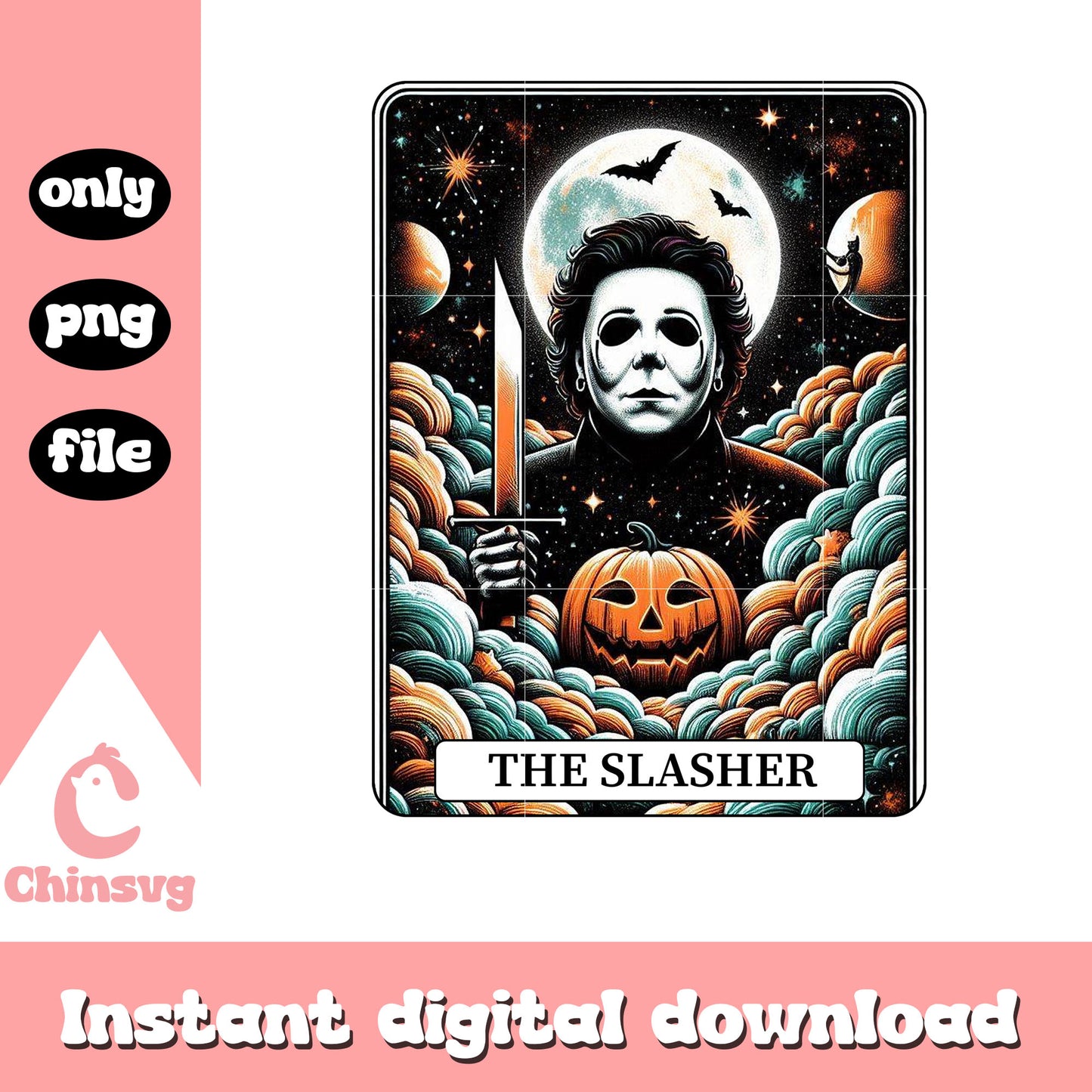 Halloween michael myers tarot card png, a time to kill cast png