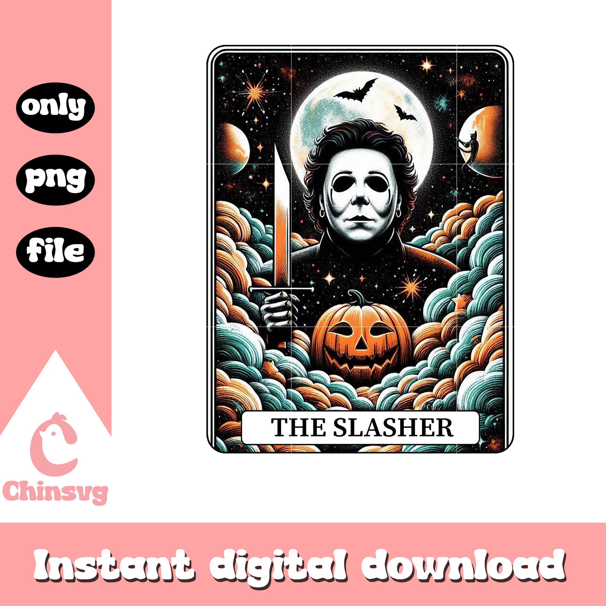 Halloween michael myers tarot card png, a time to kill cast png