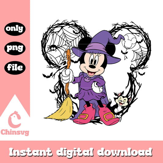 Halloween mickey witch design png, halloween disney​ png