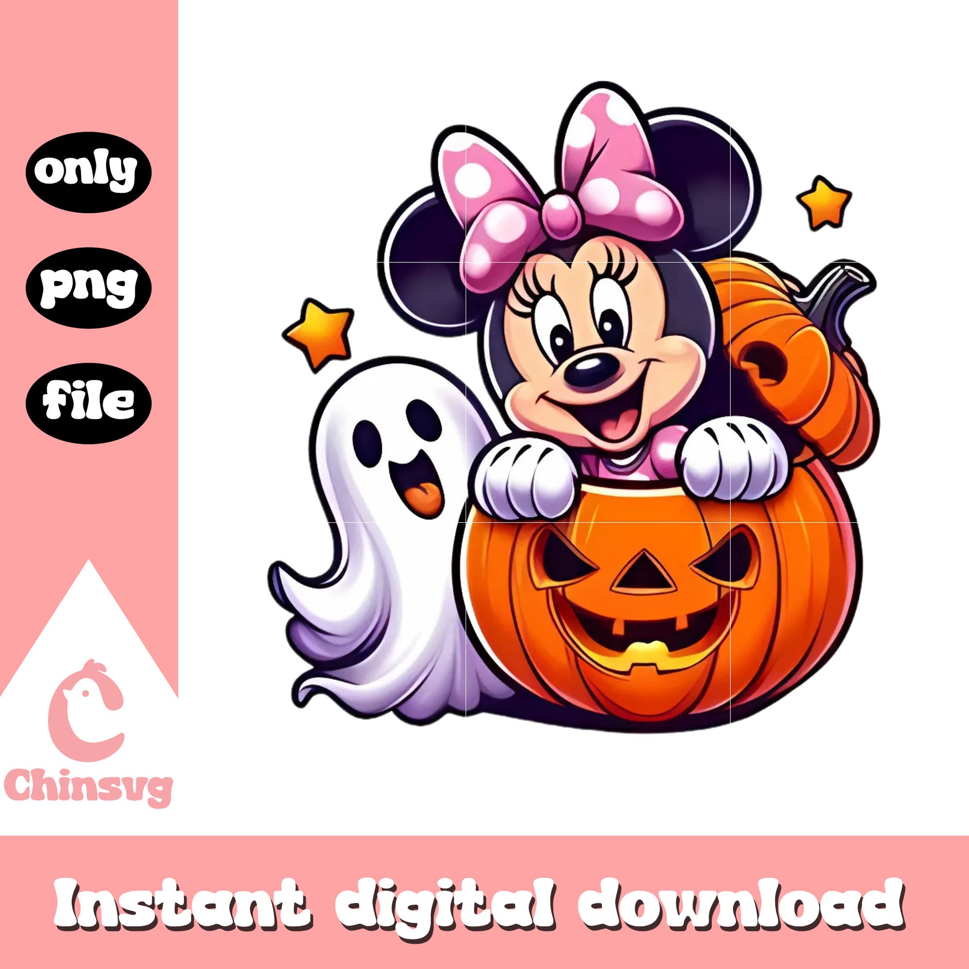 Halloween minnie and spooky ghost png, hallow png
