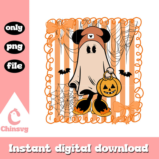 Halloween minnie hand pumpkin frame design png, minnie mouse png