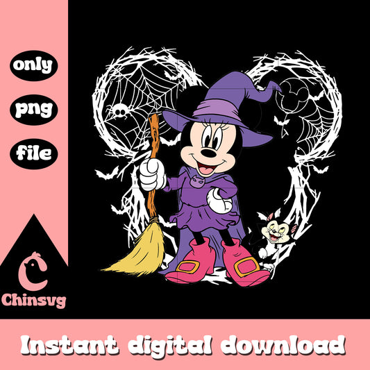 Halloween minnie mouse witch png, disney coloring halloween png