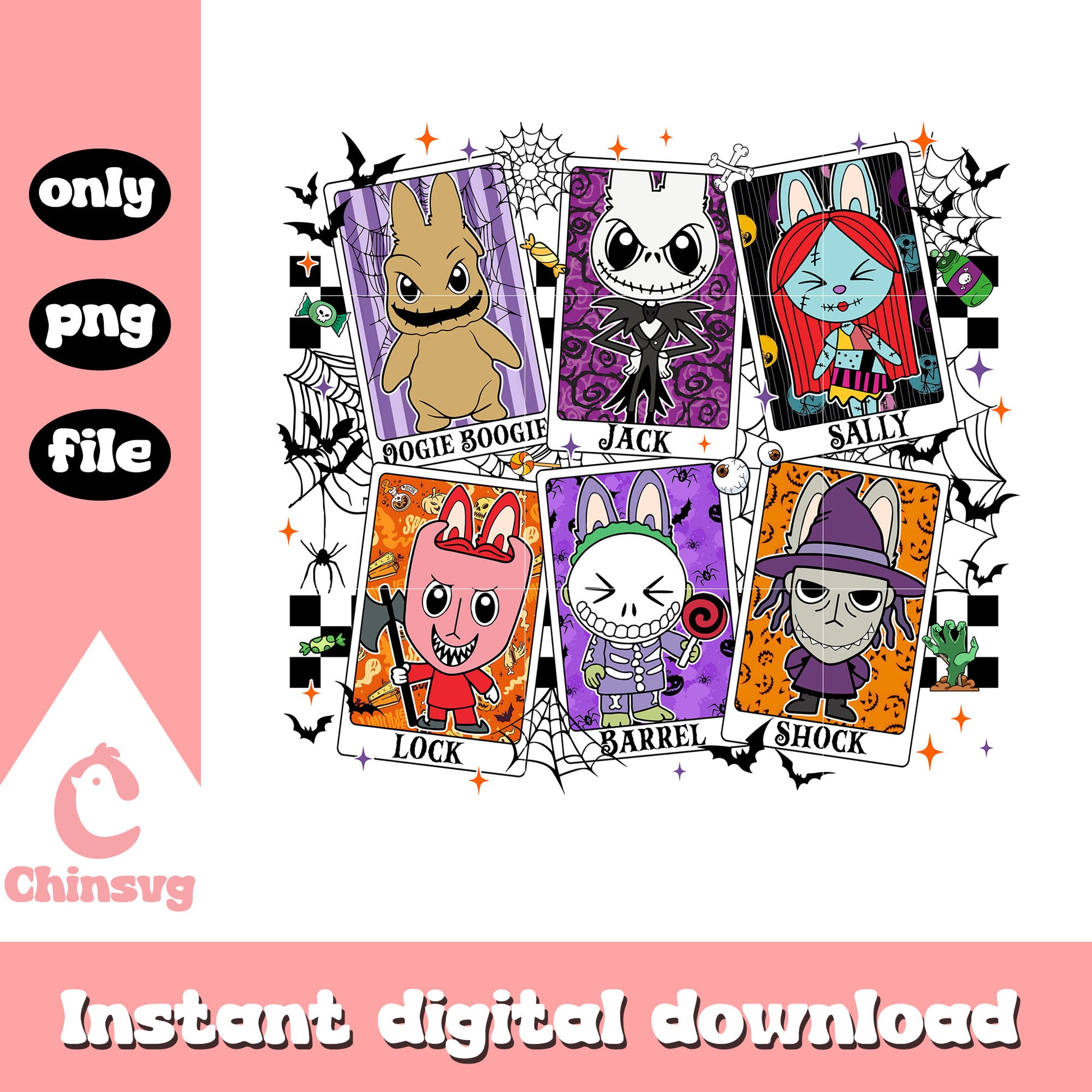 Halloween nightmare before christmas cartoon card png, halloween png