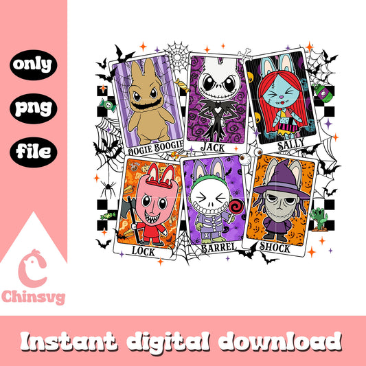 Halloween nightmare before christmas cartoon card png, halloween png
