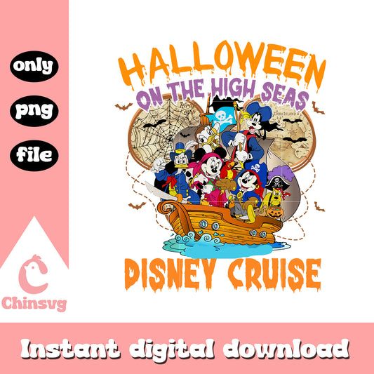 Halloween on the high seas disney cruise design png, disneyland  png