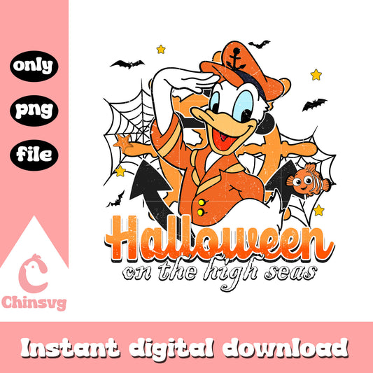 Halloween on the high seas donald design png, disney donald png