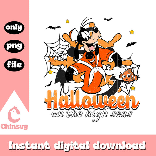 Halloween on the high seas goofy design png, goofy character png