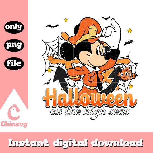 Halloween on the high seas mickey design png, disney mickey png