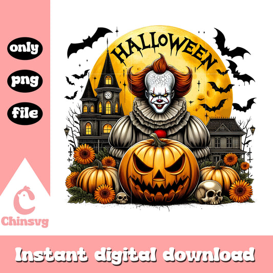 Halloween pennywise design png, halloween pennywise png