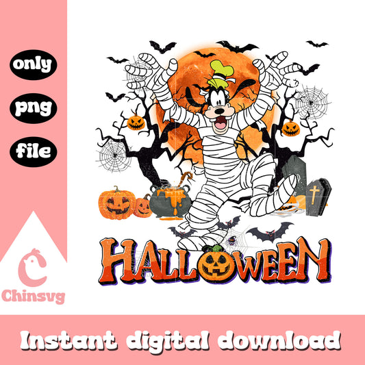 Halloween pumpkin goofy png, goofy disney halloween png
