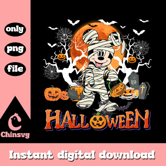 Halloween pumpkin mickey mouse design png, mickey halloween png