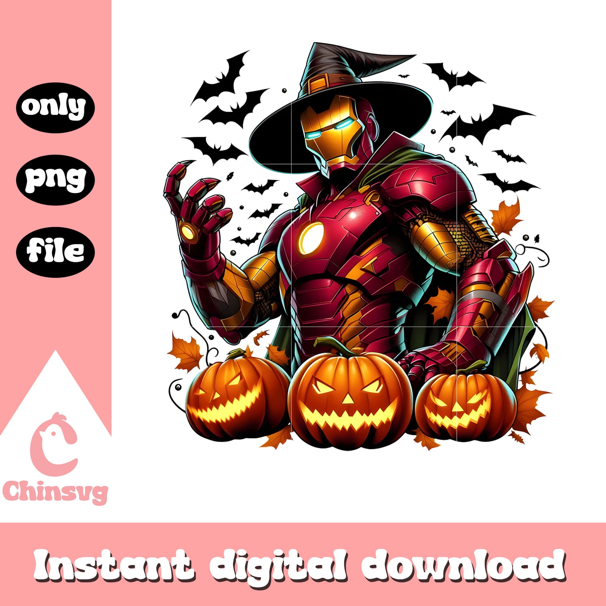 Halloween pumpkin witch iron man cartoon png, avengers iron man png