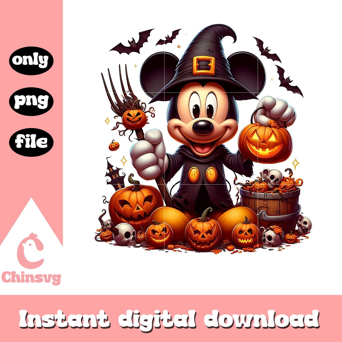 Halloween pumpkin witch mickey mouse cartoon png, disney mickey mouse png