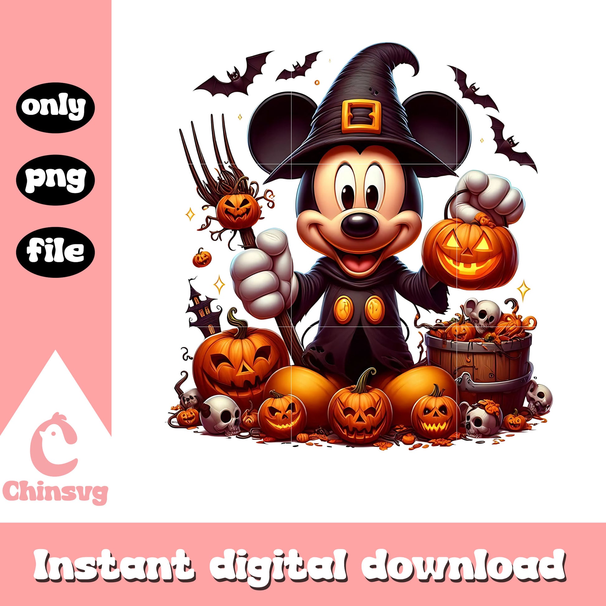 Halloween pumpkin witch mickey mouse cartoon png, disney mickey mouse png