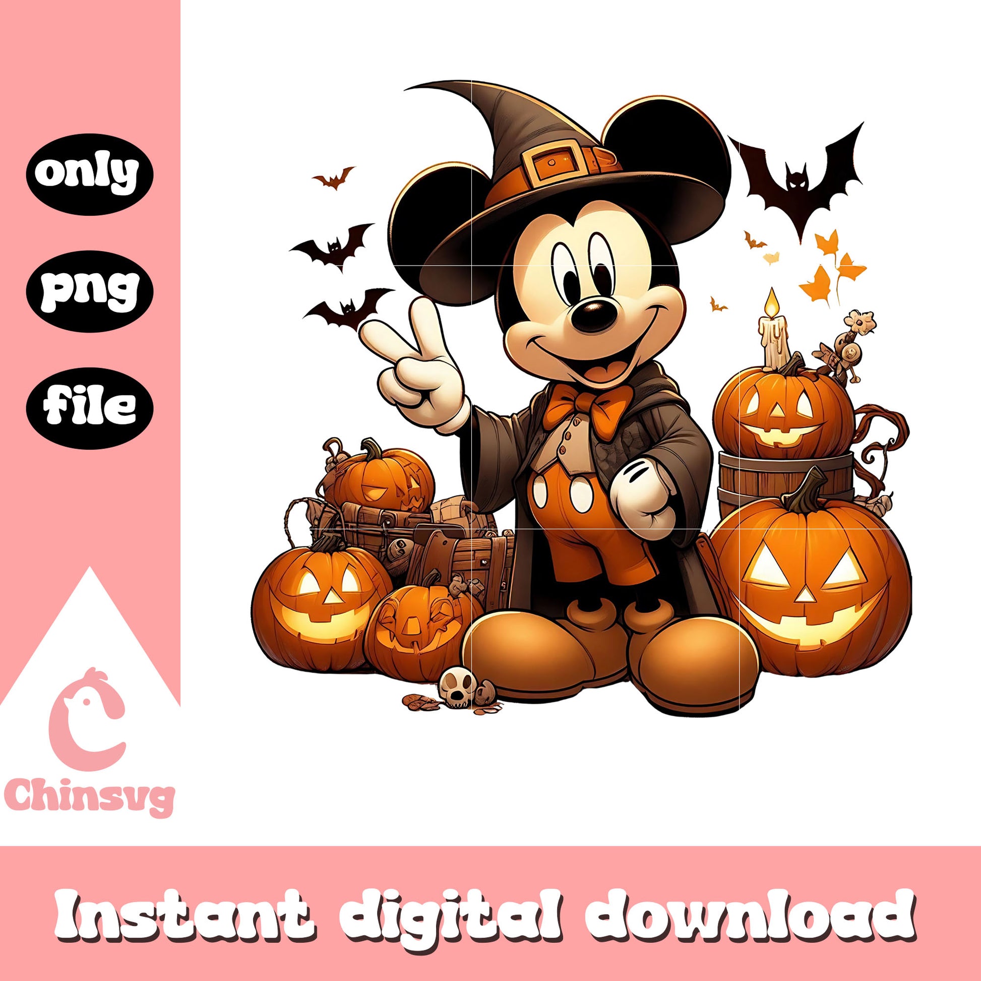 Halloween pumpkin witch mickey mouse png, mickey mouse png