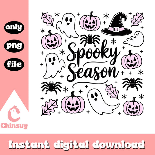 Halloween spooky season design png, pumpkin png