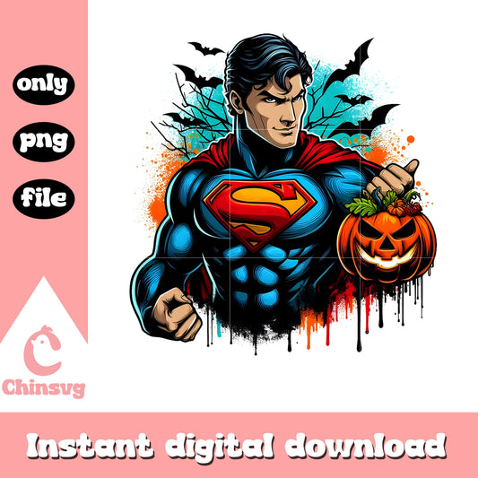 Halloween superman splatted effect png, avengers superman png