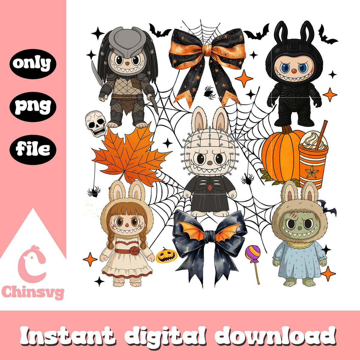Halloween symbols and scary movie characters png, horror halloween png ...